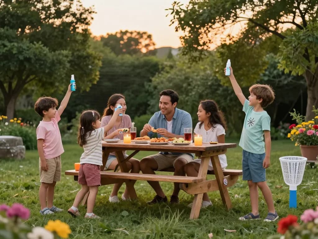 Enjoying outdoor family moments with the best mosquito repellent for effective protection.