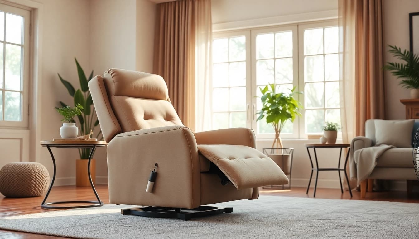 Find the best lift chair for tall person designed for comfort and support in a cozy setting.