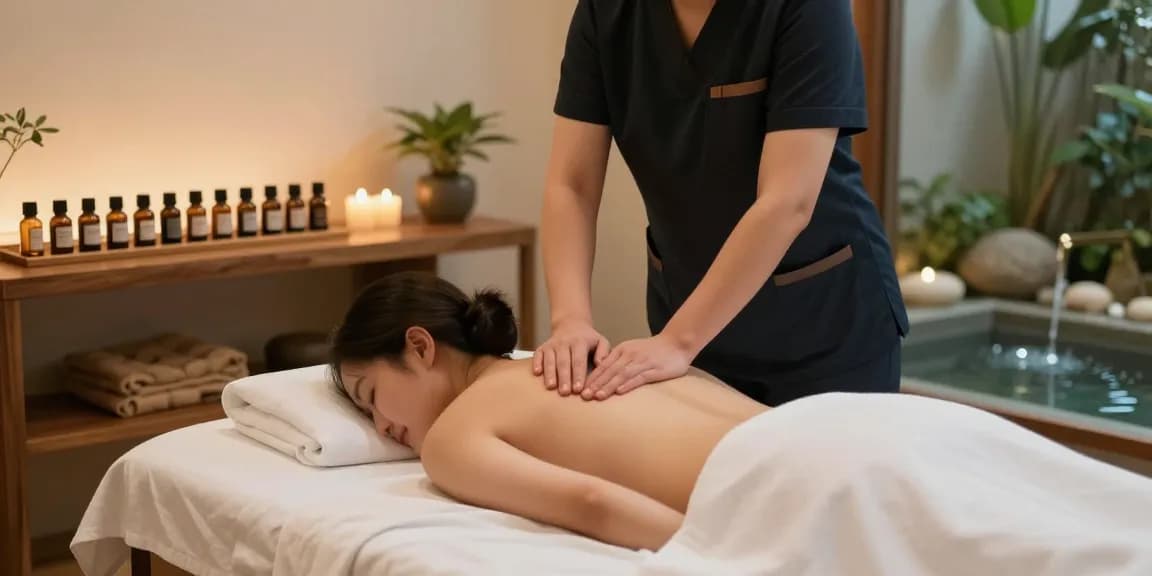 1인샵에서 편안한 마사지 환경과 전문가가 준비하는 모습