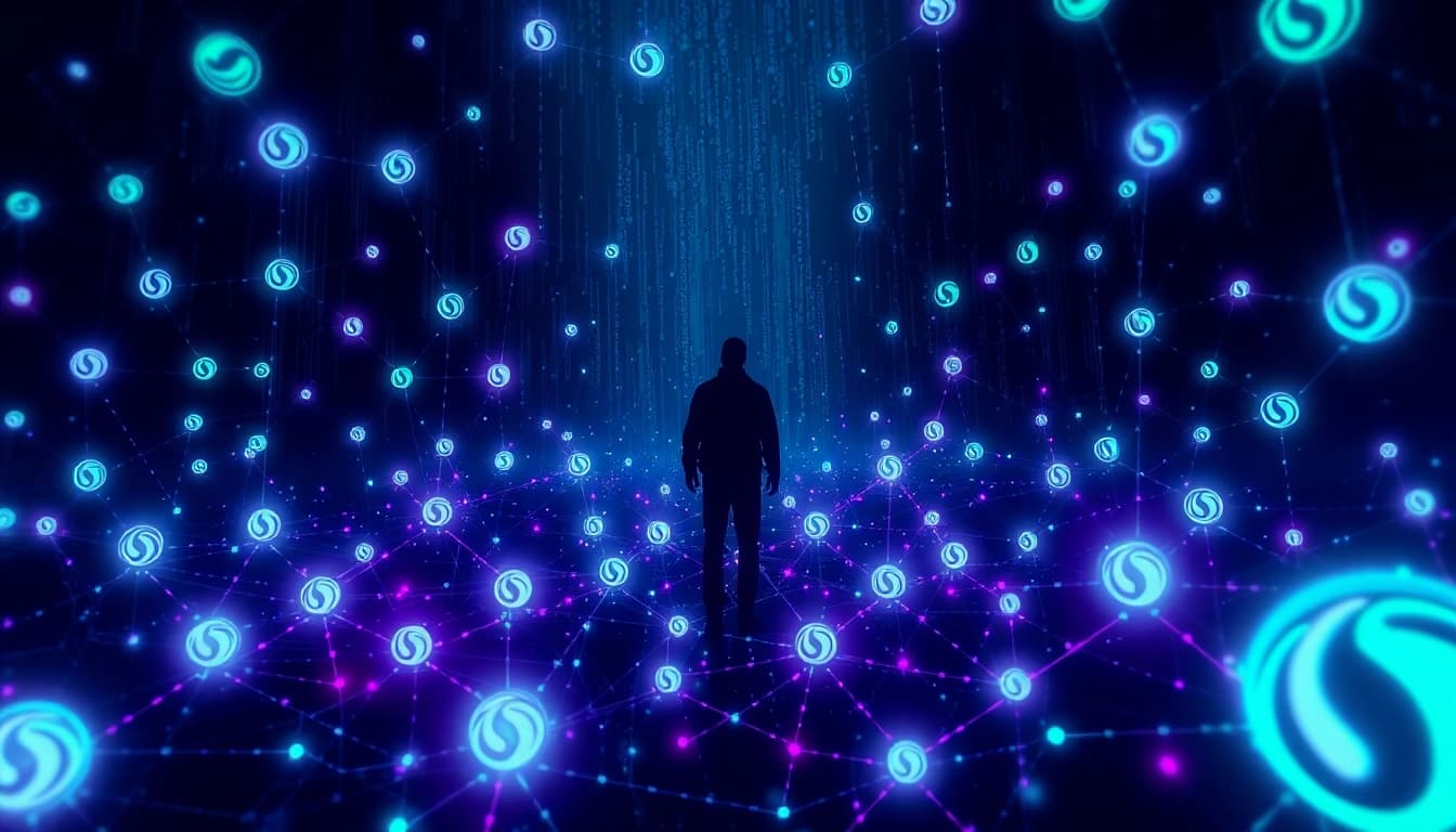 Explore the hidden wiki's dark web connections in a mysterious digital landscape illustration.