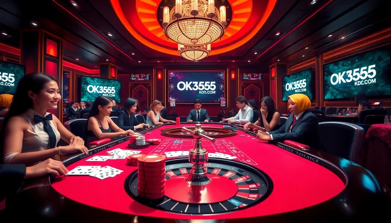 Experience thrilling casino action at OK365KD.COM with vibrant gaming tables and engaging players.