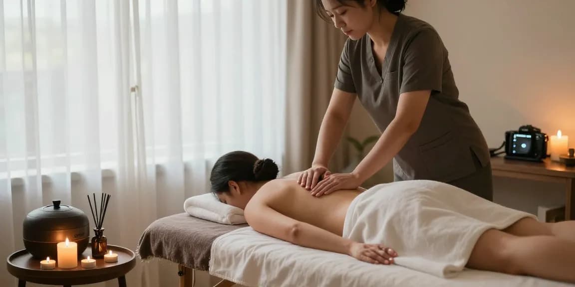 강남마사지 전문 마사지숍의 편안한 분위기와 안락함을 강조한 이미지