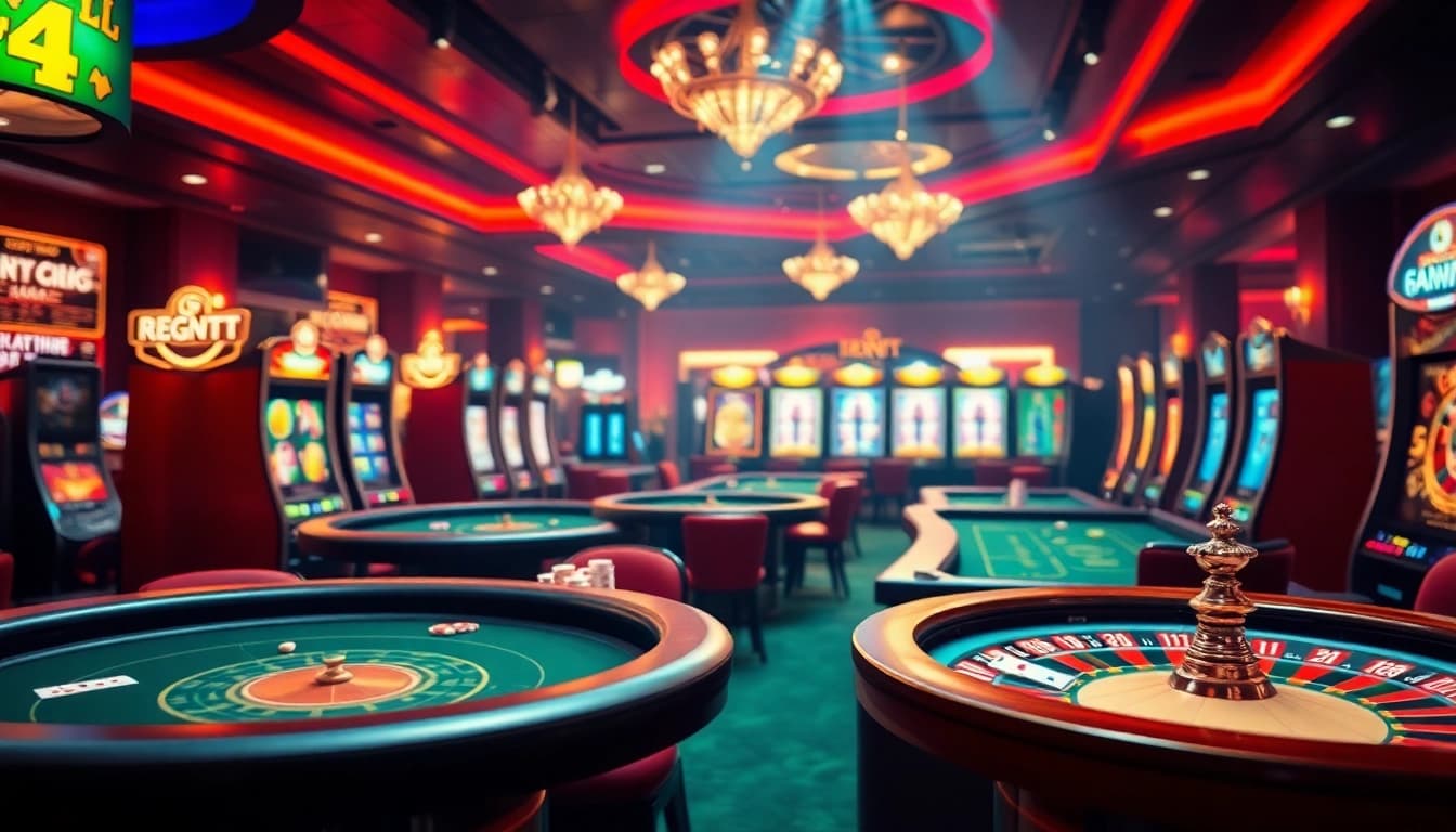 Players enjoying thrilling games at OK365LV.COM, featuring vibrant casino tables and digital betting interfaces.