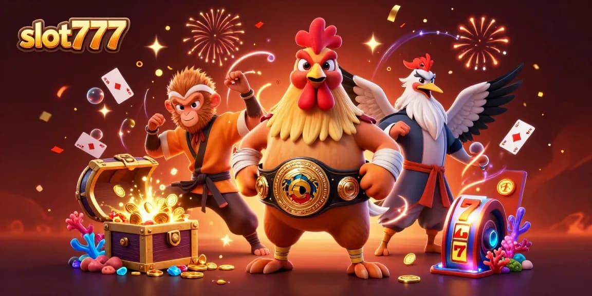 Menangkan permainan slot777 dengan karakter kartun 3D yang beraksi di dunia kasino yang penuh harta karun.