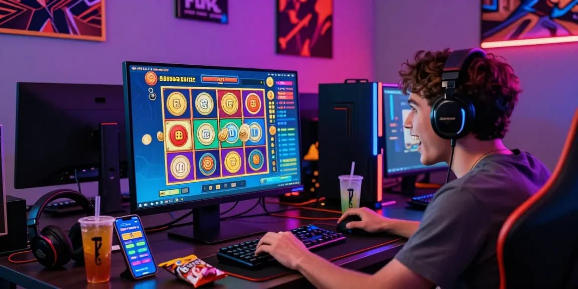 slot depo 5k online gaming interface with vibrant colors and jackpot excitement