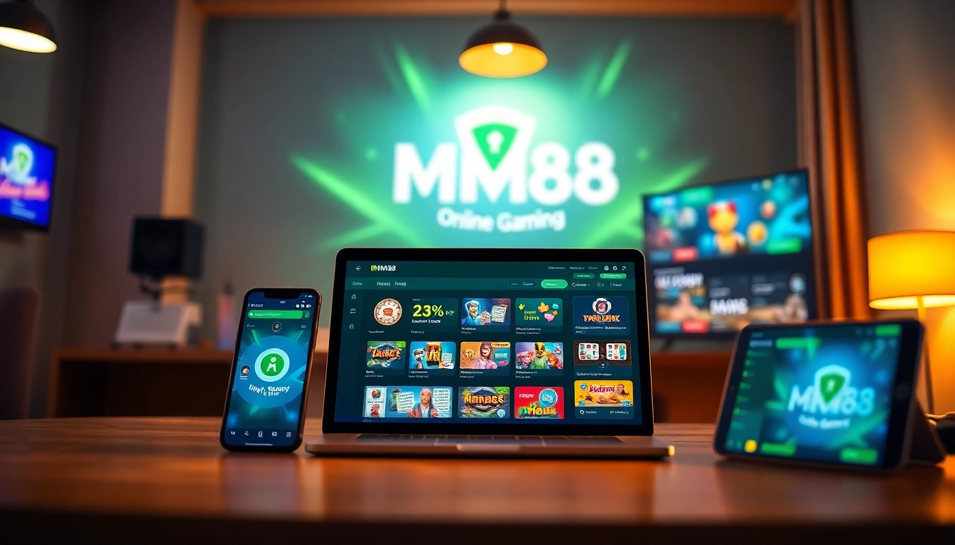 MM88 online gaming interface displayed on various devices showcasing user-friendly design.
