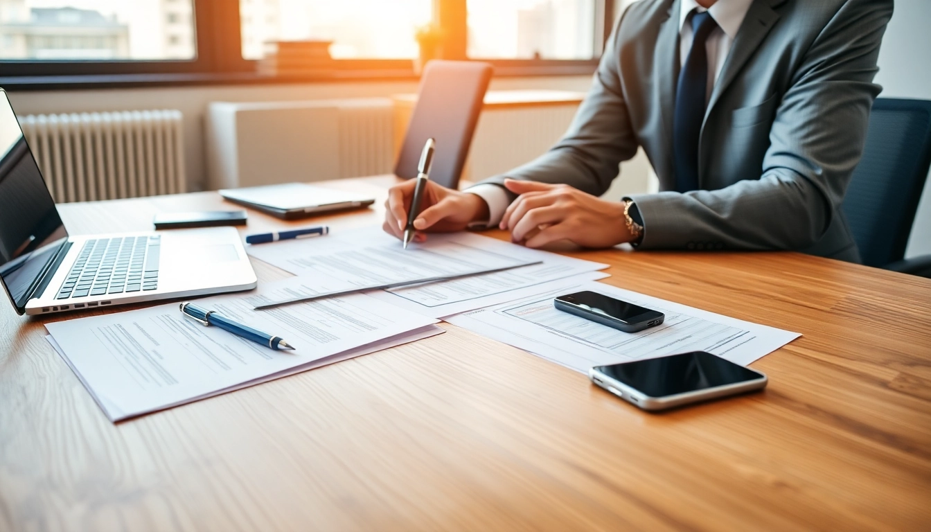 Consultant assessing FCPA/DCAA/Flowdown/ITAR/EAR compliance in a professional office.