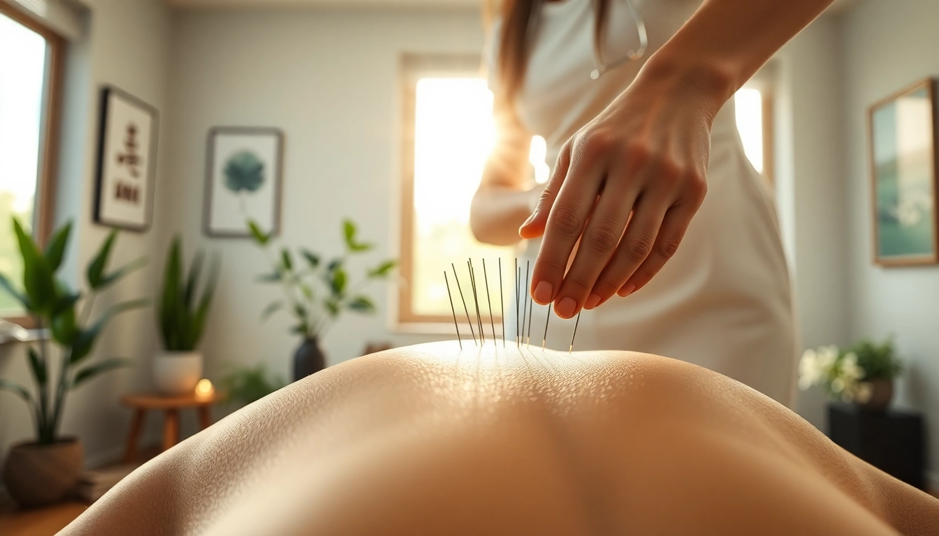 Experience north edmonton acupuncture with skilled hands delicately placing needles, creating a serene healing environment.