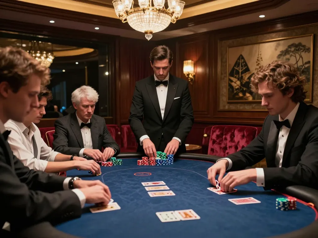 VT88 high-stakes poker game showcasing intense strategy and vibrant chips in a luxurious setting.