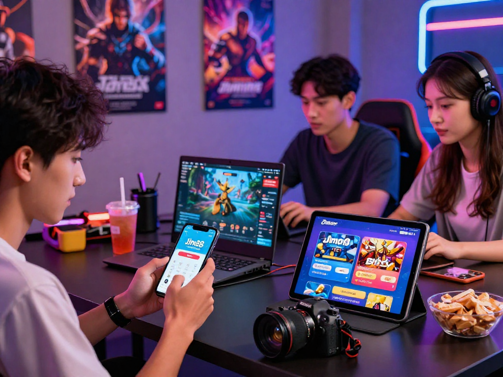 Trải nghiệm Tải xuống ứng dụng Jin88 trên nhiều thiết bị khác nhau trong không gian gaming hiện đại.