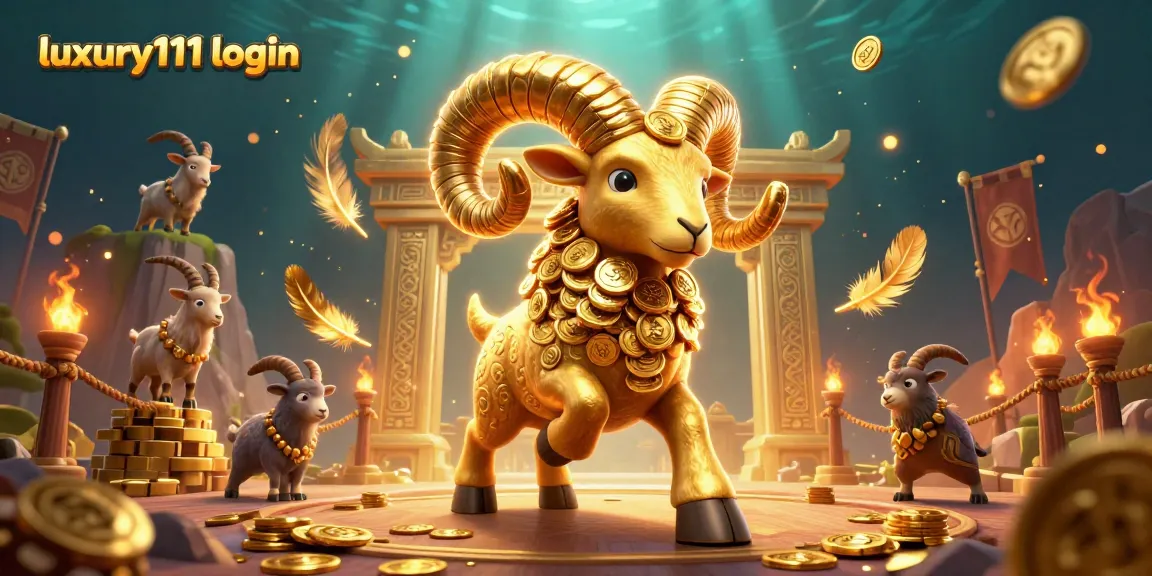 Engage with the luxury111 login experience through an energetic golden ram and elite casino elements.
