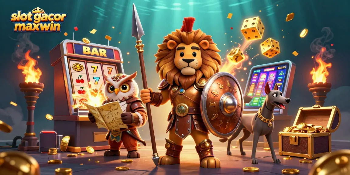 Experience the thrill of slot gacor maxwin with vibrant 3D illustration of gamified excitement.