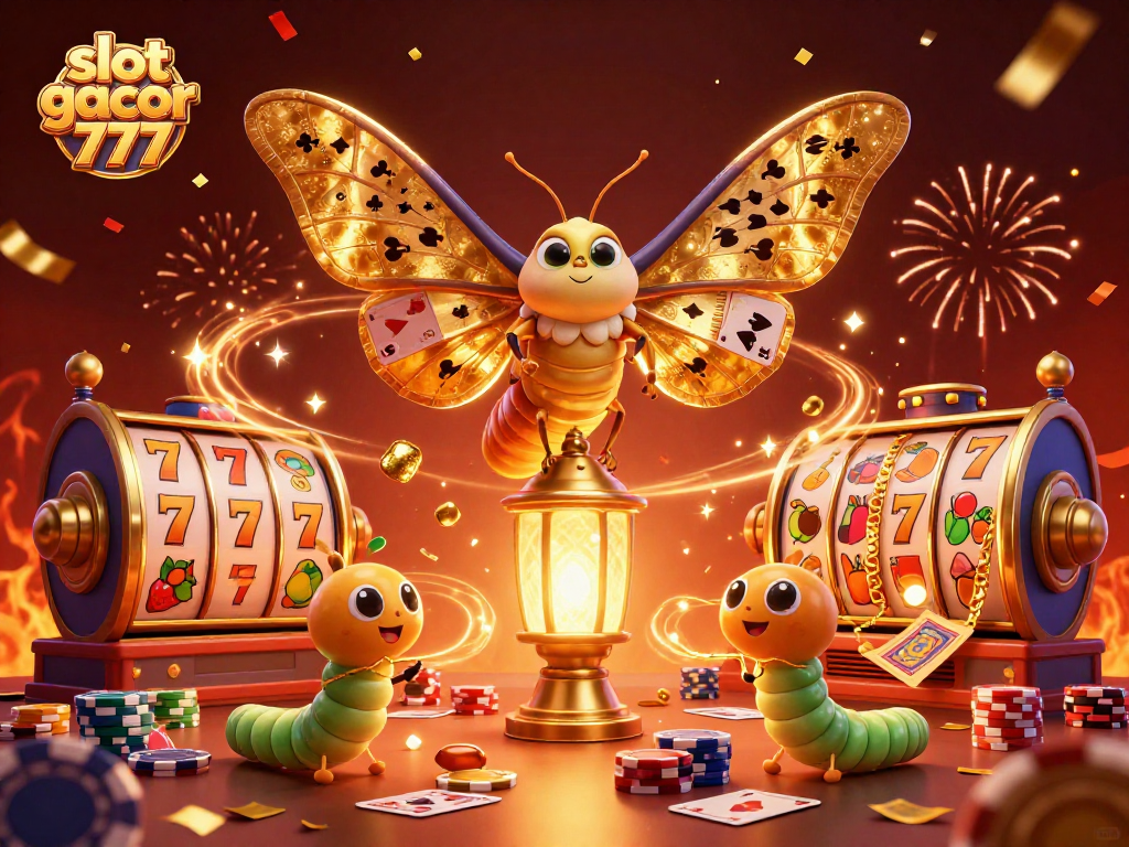 Experience the thrill of slot gacor 777 with vibrant casino elements and dynamic 3D illustrations.