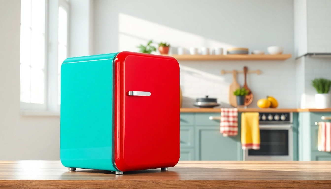 Discover the compact and stylish affordable mini fridge and freezer in a modern kitchen setting.