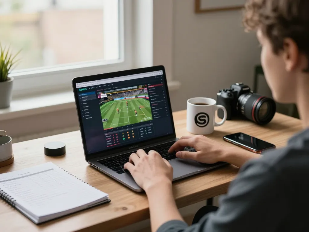 SBOBET gives users an engaging online betting experience with real-time stats on a laptop.