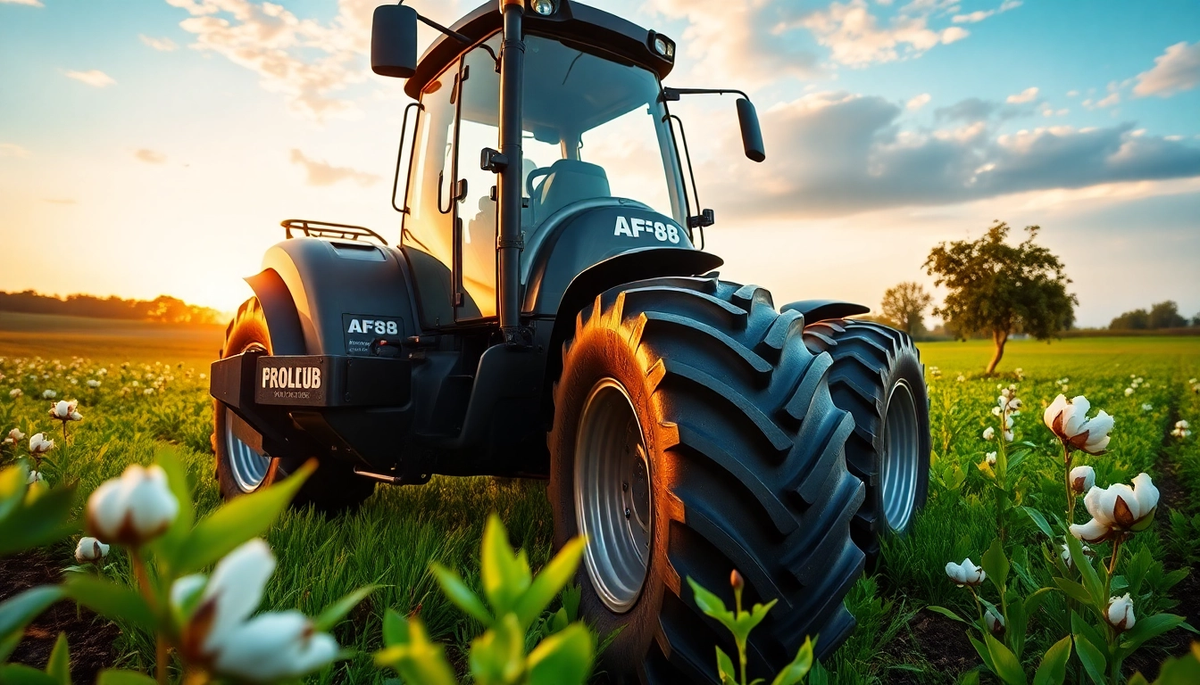 AF88 tractor operating in a vibrant field, epitomizing strength and reliability in agriculture.