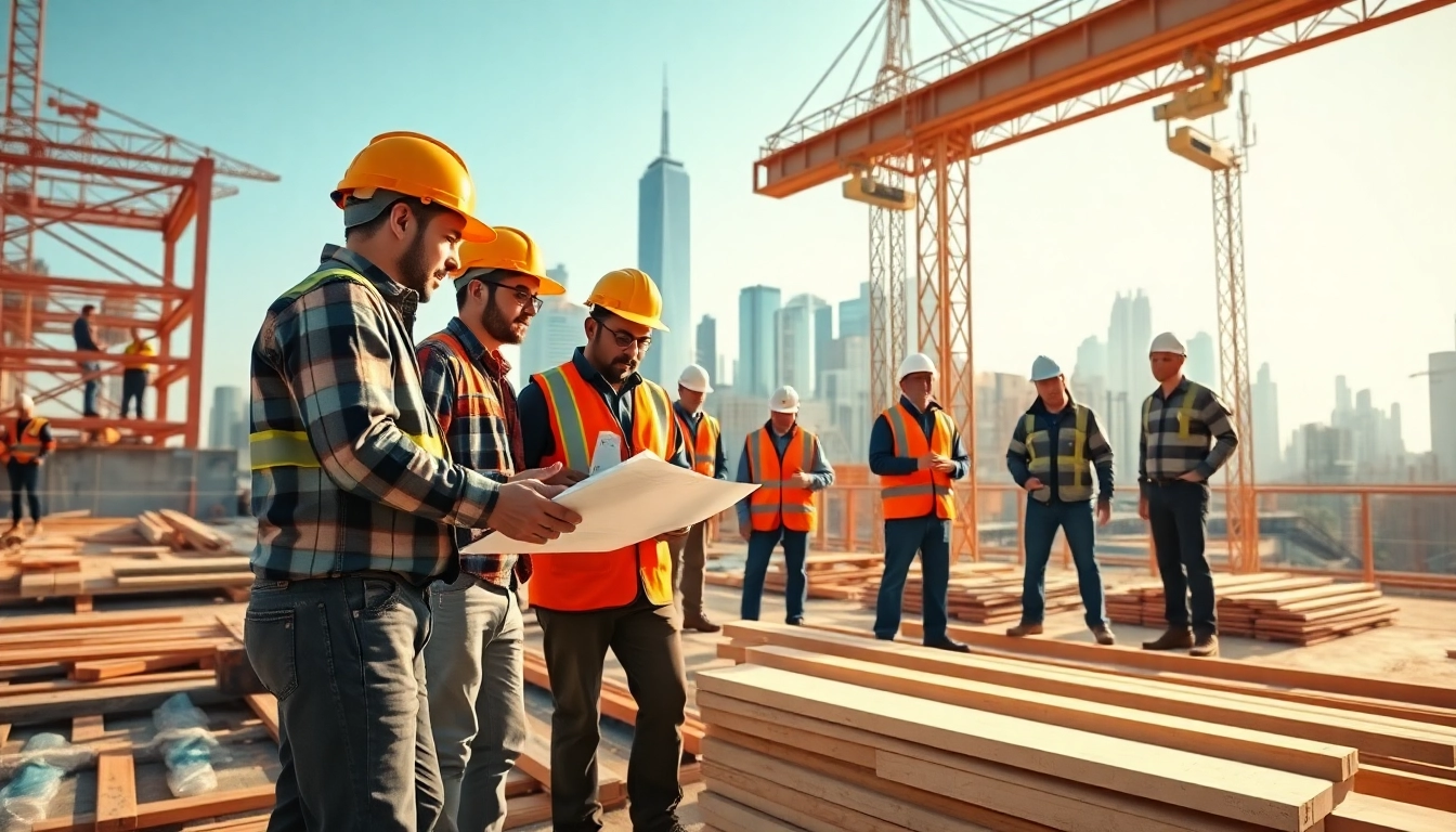 Highlight the work of a New York Commercial General Contractor at an active construction site.