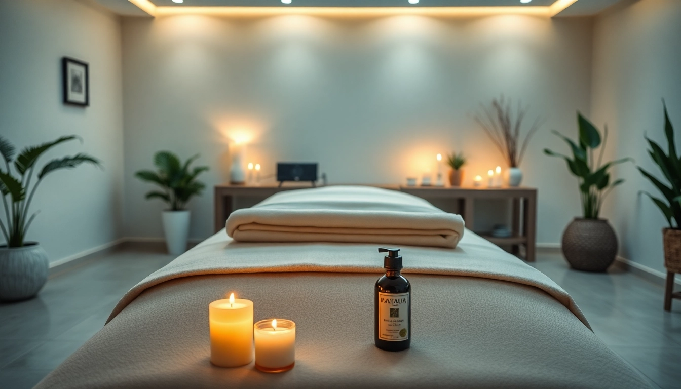 Relaxing 출장안마 setting with soothing ambiance and professional massage setup.