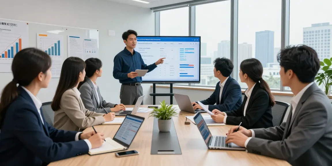 Team collaborating to detect fraud receipt in a modern office meeting.