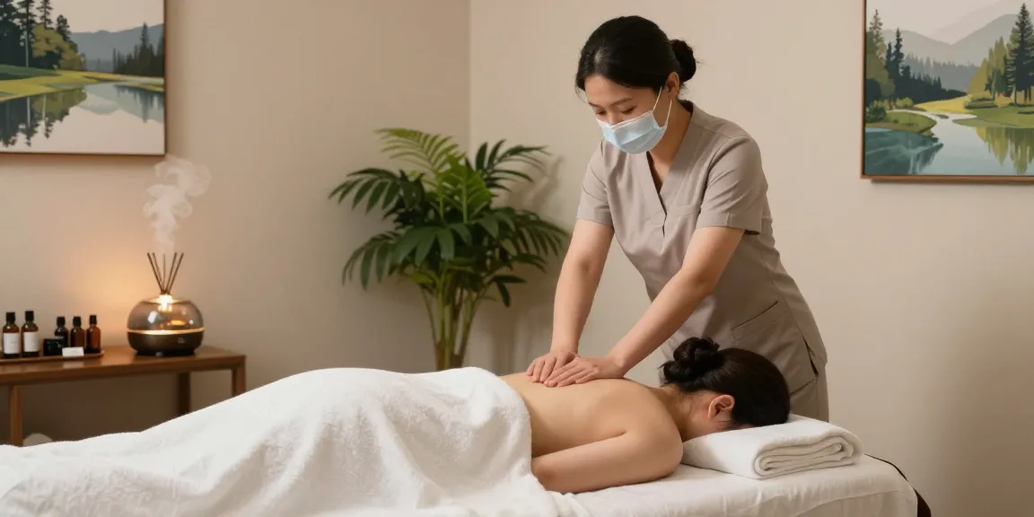 마사지로 편안함을 주는 스웨디시 마사지 치료 장면