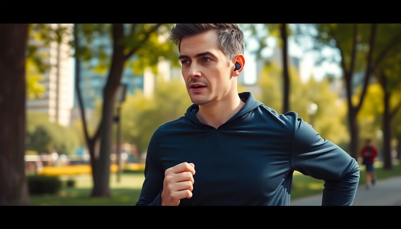 Experience the comfort of Bone X2 Bone Conduction Headphones while jogging in an urban setting.