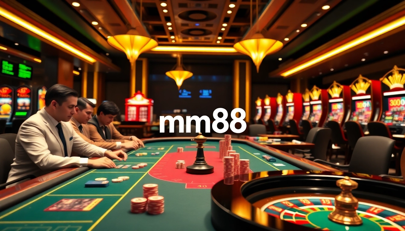 Experience thrilling online gaming at mm88 with vibrant casino tables and professional dealers.