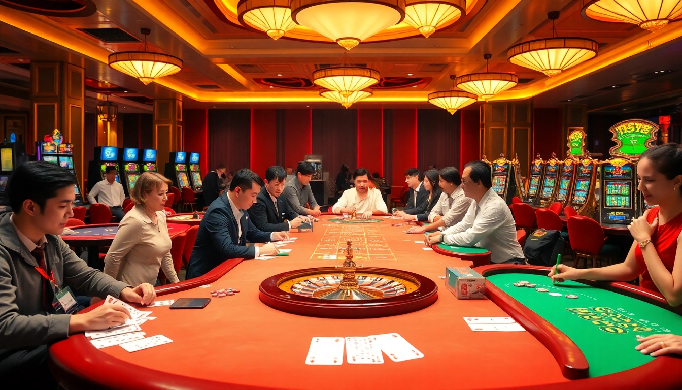 Players enjoying casino games at PS99, highlighting a vibrant gambling atmosphere.