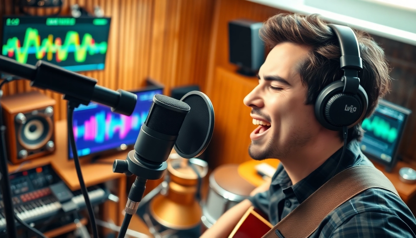Capture the MV88 in action as an artist records with passion in a professional studio.
