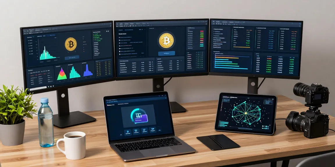 cloud mining passive income analysis in a modern cryptocurrency workspace with digital wallet and mining software