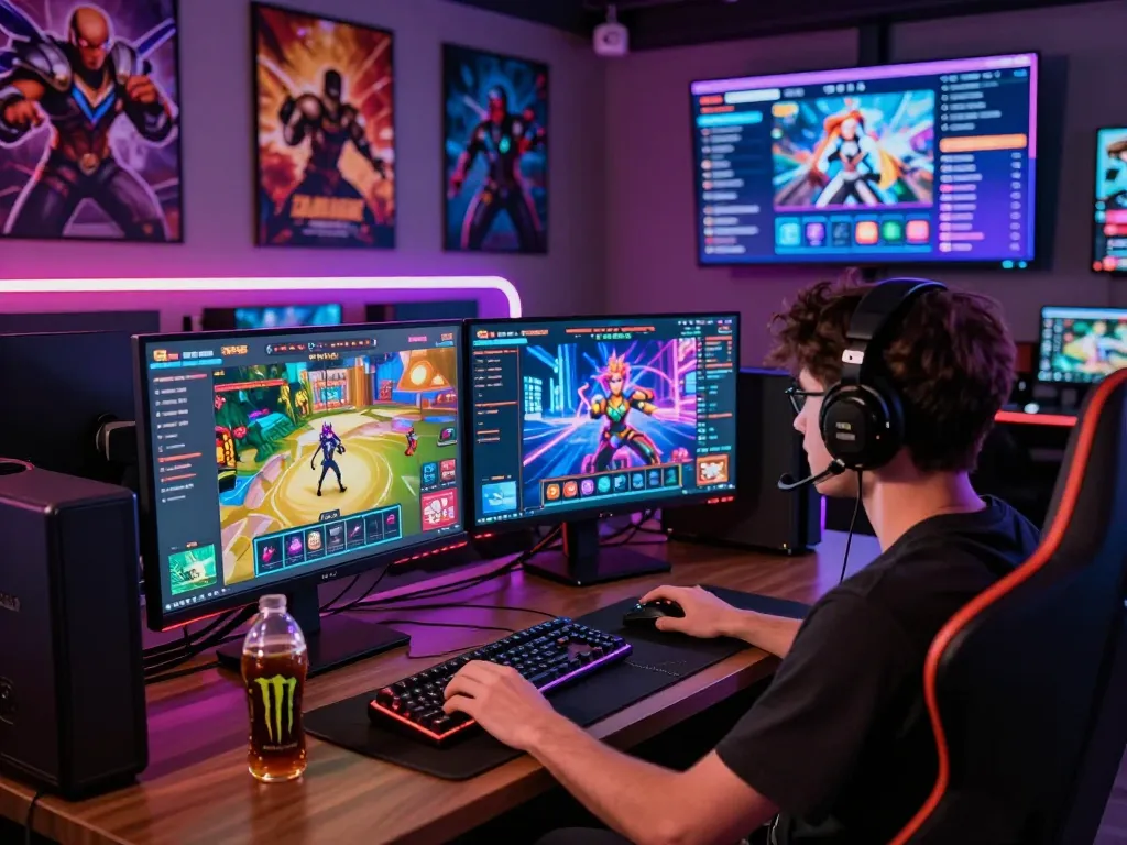 Engaging online gaming setup featuring ligasedayu games, vibrant visuals, and immersive environment.