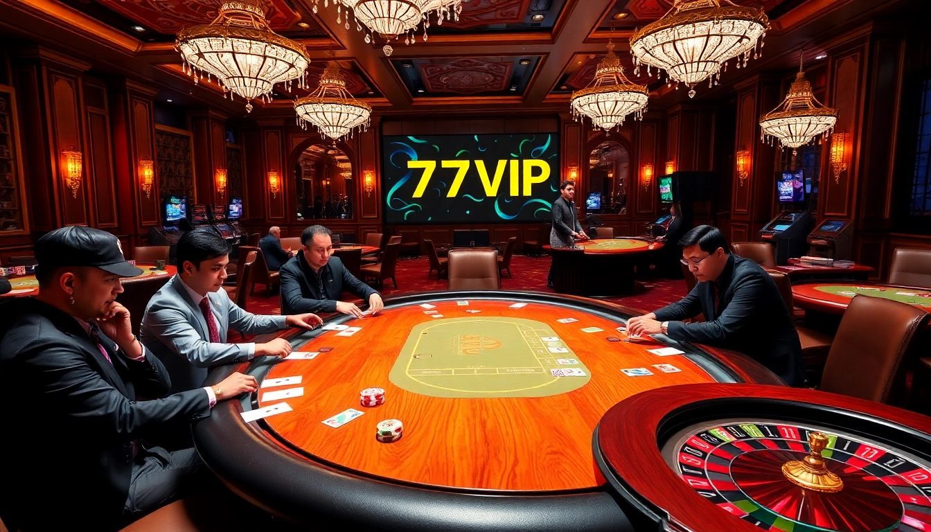 Experience thrilling gameplay at 777VIP's luxurious casino tables with poker chips and cards.