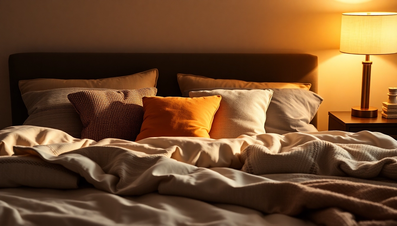 Cuscini per letto variopinti disposti su un letto accogliente, ideali per un riposo confortevole.