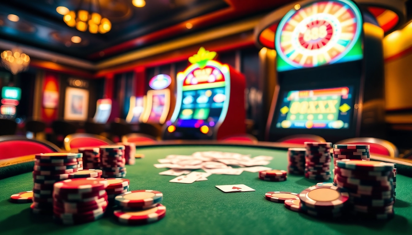 Experience thrilling gambling with 88xx poker chips and vibrant casino atmosphere.
