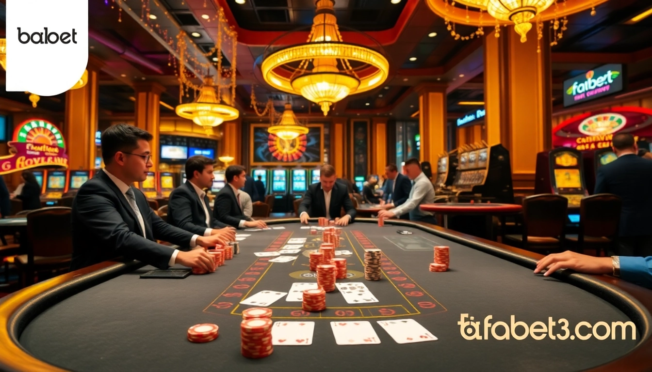 Players experience thrilling blackjack action at fabet3.com with professional dealers and vibrant casino ambiance.
