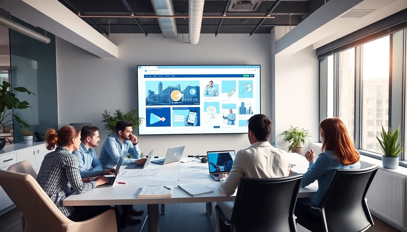 Showcase of affordable web design essex by diverse team collaborating in a modern office