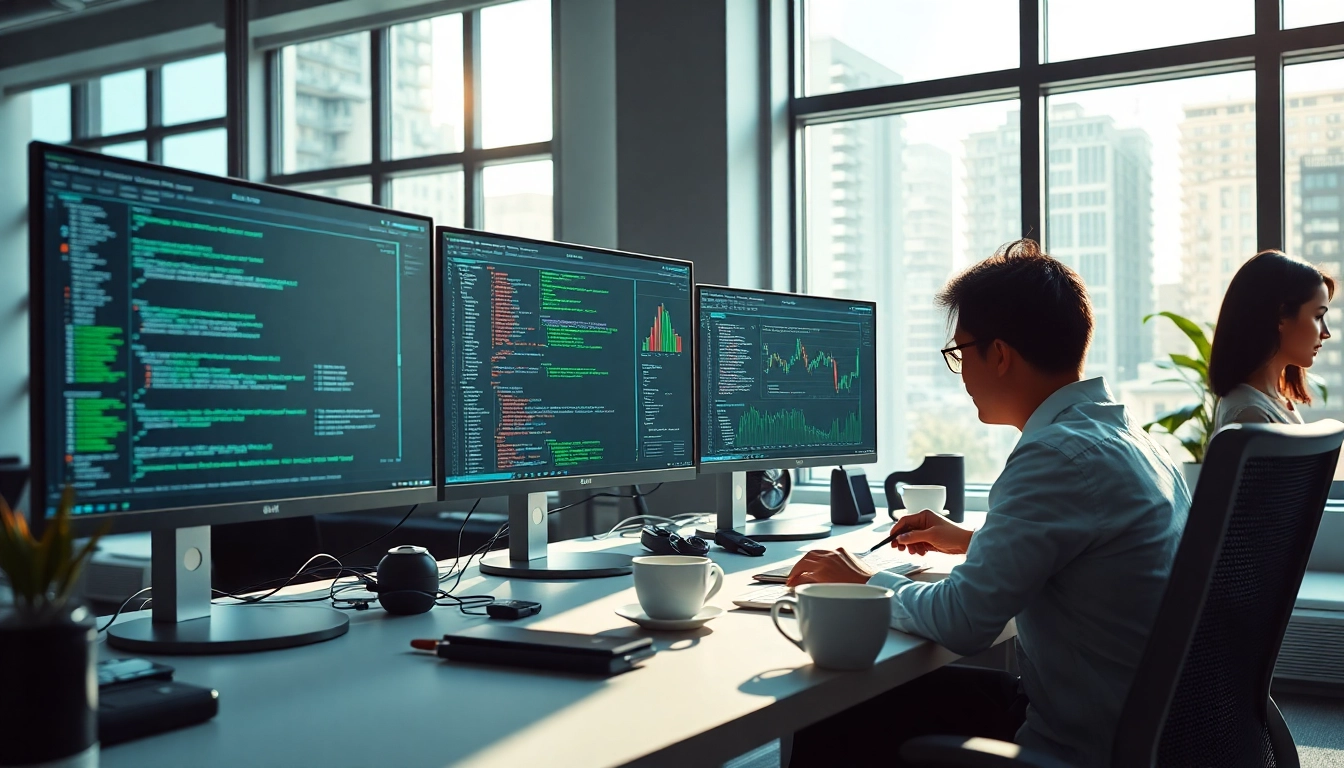 Engaging software engineering workspace showing coding and data analysis