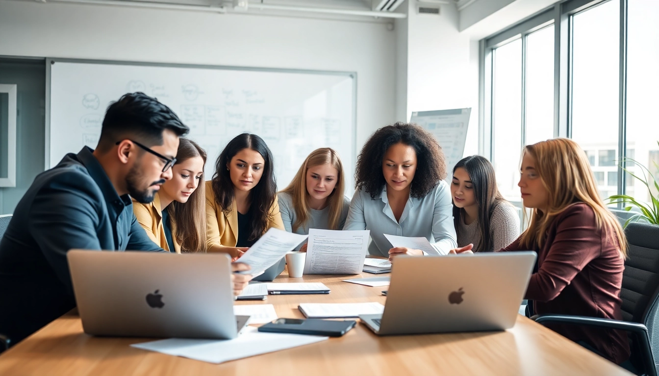 Team collaboration focused on Proposal Writing and Management in a modern office.