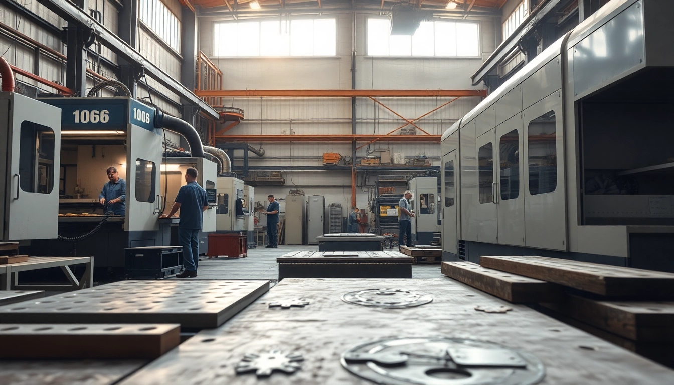 Showcasing a productive metal manufacturer edmonton with workers and machinery engaged in fabrication.