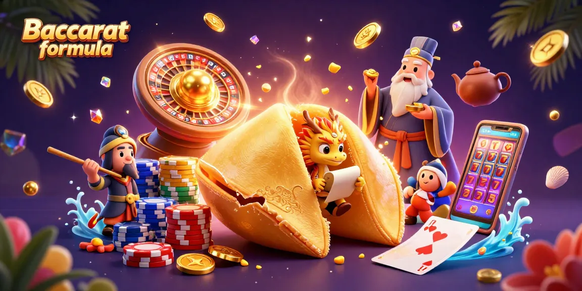 Experience the Baccarat formula with a lively 3D scene of fortune, strategy, and action in a casino.