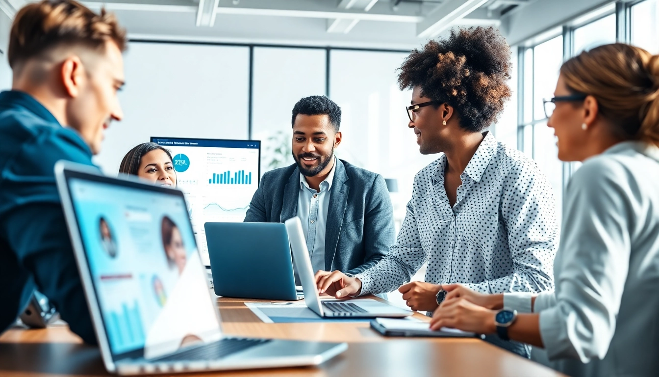 Engaging AI assistant for enterprise teams facilitating collaboration in a vibrant office setting.