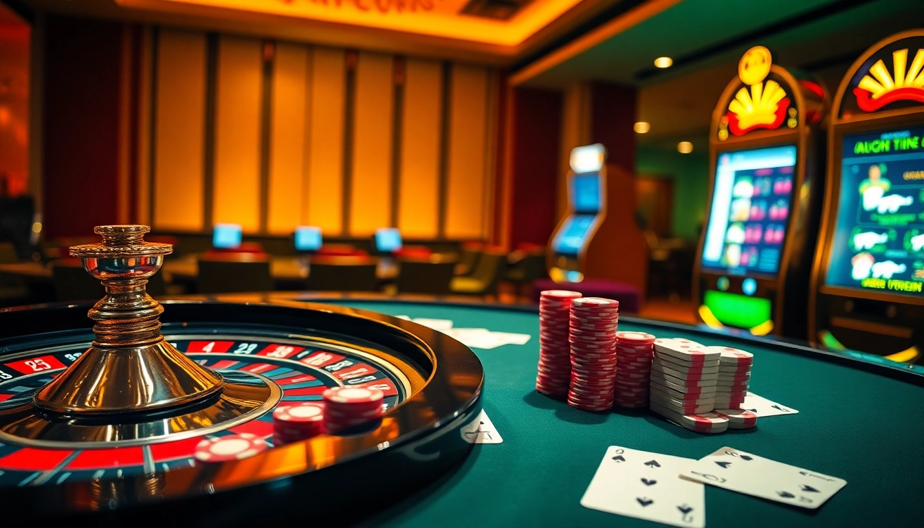 Engaging scene showcasing hidden wiki 2026-themed casino excitement with roulette and cards.