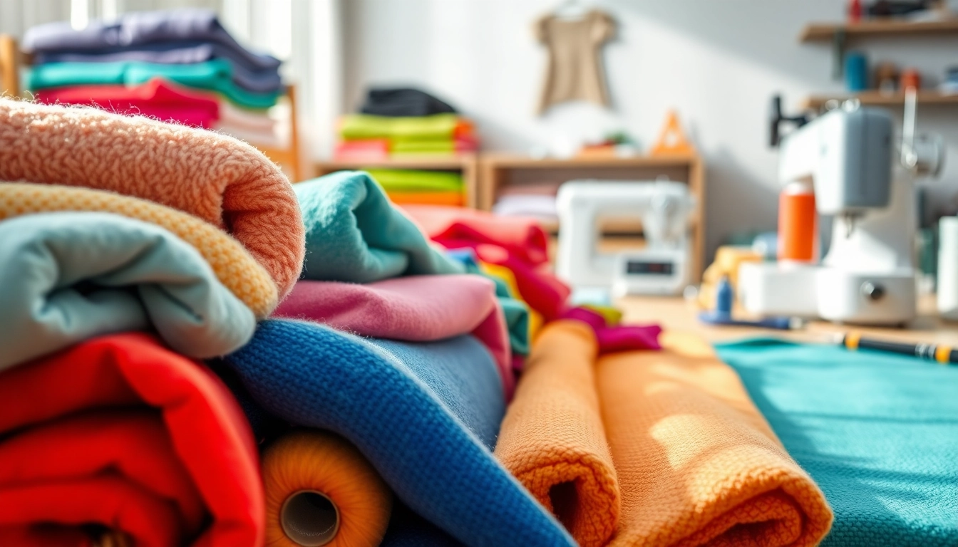 Stoffen voor naaien beginners Nederland op een schoon bureau met kleurrijke stoffen en naaigereedschap.