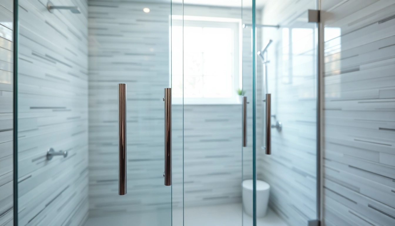 Showcasing sliding shower doors in a contemporary bathroom with sleek glass and chrome features.