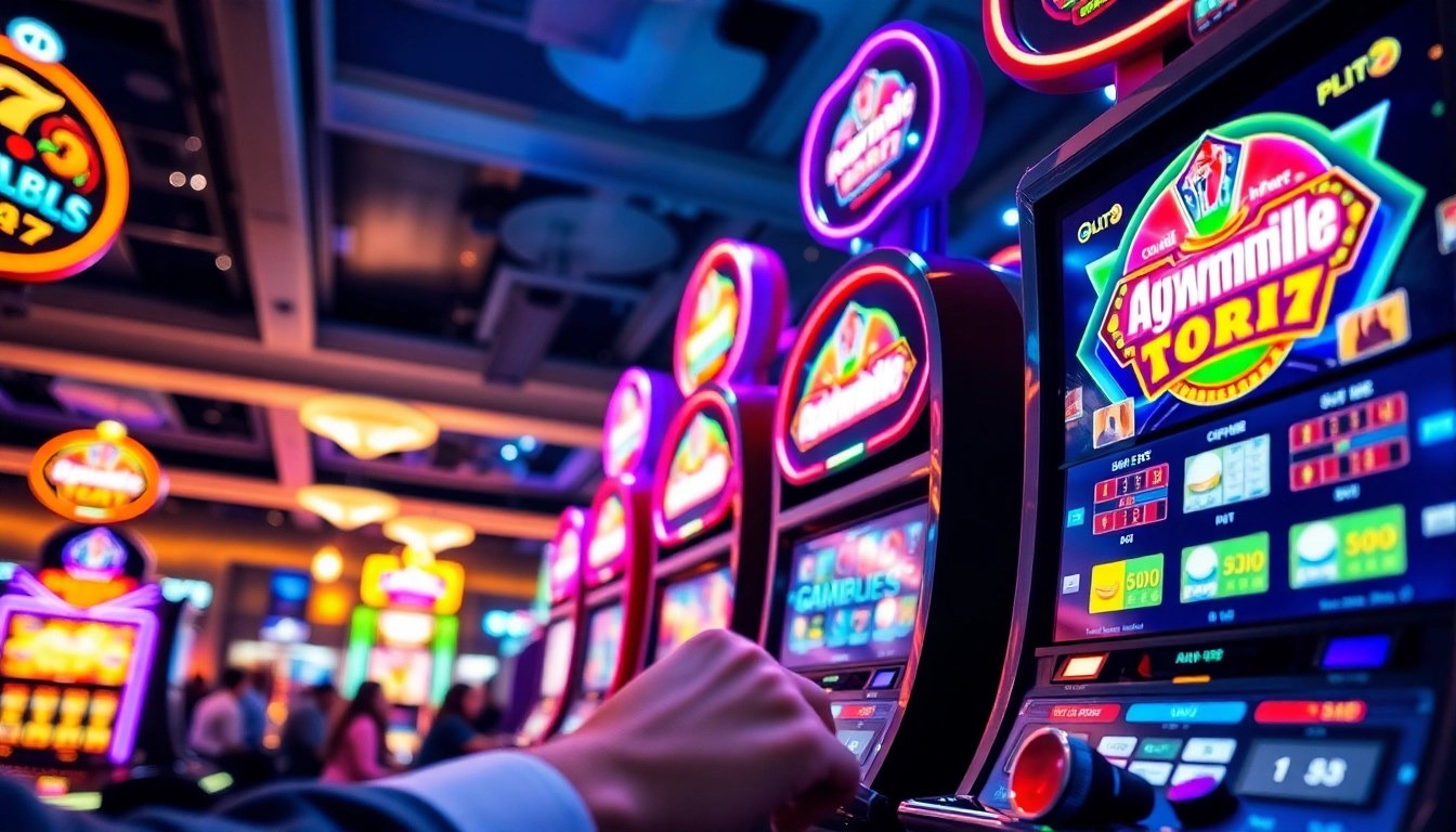 Rasakan keseruan bermain igamble247 slot di mesin slot berwarna cerah dalam suasana kasino yang hidup.