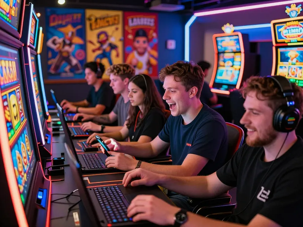 Exciting online gaming experience at go88, showcasing players engaging with diverse games on various devices.