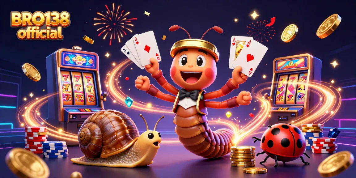 Engage with BRO138 official slot action as cartoon characters celebrate winning strategies in a vibrant casino.