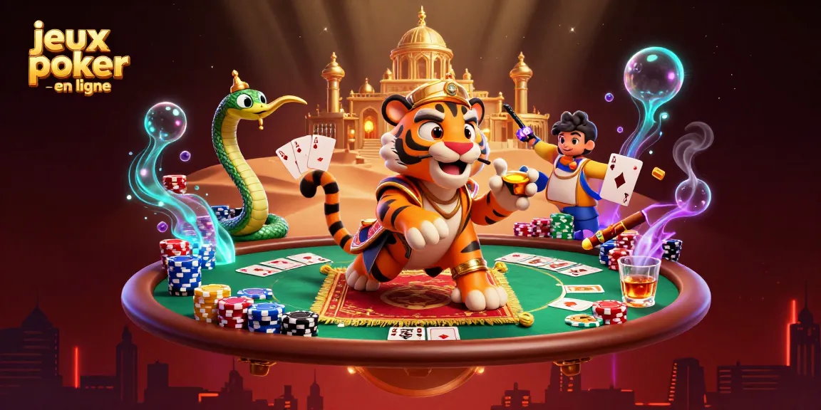 Jouez aux jeux poker en ligne dans un univers animé avec un sultan et des éléments de jeu captivants.
