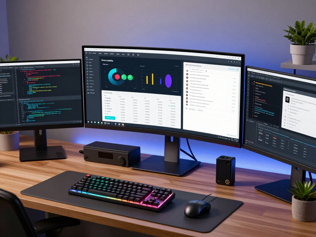 IPTV reseller dashboard interface on ultrawide monitor, showcasing advanced SaaS solutions for digital platform management and analytics.