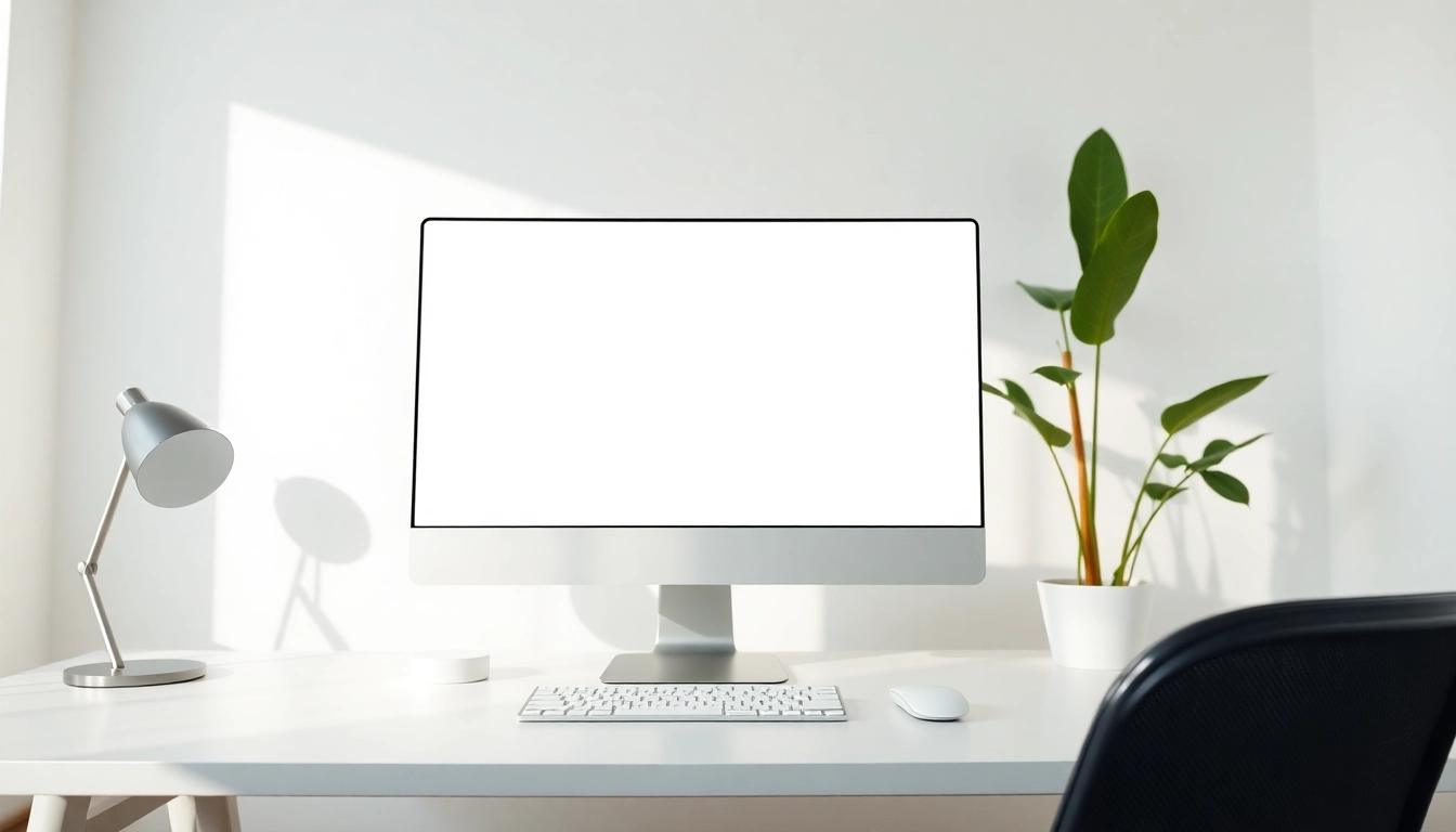 Bright white full screen used for improved focus in a modern workspace.