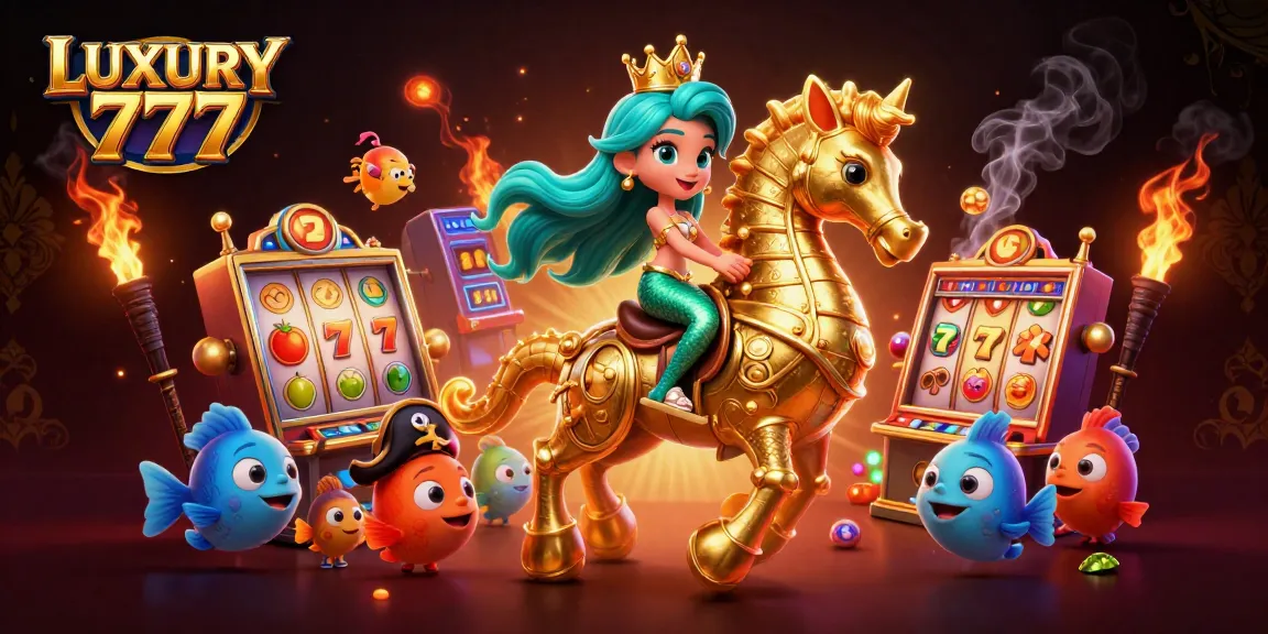 Permainan slot mewah LUXURY 777 dengan putaran dan simbol buah memikat.